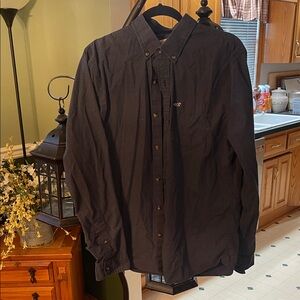 Hollister Men's Dark Blue Casual Button-Down Shirt